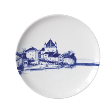 Faiencerie GEORGES - Collection Leman - Assiette Mignardise - Yvoire