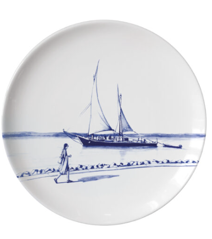 Faiencerie GEORGES - Collection Leman - Assiette Plate - Evian